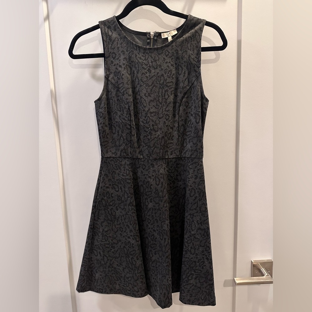 Joie black and grey snake print sleeveless dress